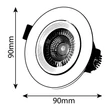 Avide LED beépíthető spot lámpa kerek 5W 440lm 3000K IP20 ALDLS38WW-R-5W