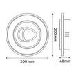 Avide LED fali lámpa 34W 2370lm IP20 Oyster Milo mini AWDO3S-MILO