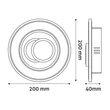 Avide LED fali lámpa 37W 2500lm IP20 Oyster Mily mini AWDO3S-MILY