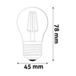 Avide LED izzó filament kisgömb 6,5W 806lm 4000K G45 ABLFMG27NW-HL-6.5W