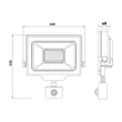 Avide Slim LED reflektor mozgásérzékelős 20W 6400K fekete IP44