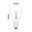 Avide sütő izzó E14 15W 3000K 300°C ARAH14WW-15W