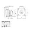 Bemis ipari beépíthető dugalj 2P+F 16A 230V IP44 BY8-1402-2700