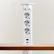Delight 3-as rejtett elosztó motoros USB aljzattal fehér 20451W