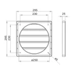 Műanyag gravitációs zsalu 295x295mm / Ø 250mm DGP250