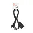 Emos Euro lengő hosszabbító kábel 1,5 m fekete PVC 2x0,75 mm2 PC01301