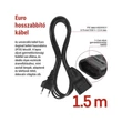Emos Euro lengő hosszabbító kábel 3 m fekete PVC 2x0,75 mm2 PC01303