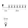 Emos LED Cherry karácsonyi fényfüzér kültéri és beltéri 20 m hideg fehér időzítős D5AC03