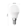 Emos LED izzó classic kisgömb E14 6,5W 806lm 2700K ZQ1E41