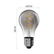 Emos filament LED izzó E27 4,5W 180lm 1800K A60 füst hatású búra Z55311