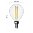 Emos LED izzó filament kisgömb E14 1,8W 250lm 4000K ZF1D03