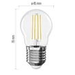 Emos LED izzó filament kisgömb E27 3,4W 470lm 2700K ZF6D22