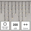 Emos LED karácsonyi fényfüggöny kültéri és beltéri 3,6 m meleg fehér jégcsapok D4CW01