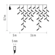 Emos LED karácsonyi fényfüggöny kültéri és beltéri 3,6 m meleg fehér jégcsapok D4CW01
