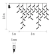 Emos LED karácsonyi fényfüggöny kültéri és beltéri 5 m meleg fehér jégcsapok távirányító D4CW02