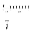Emos LED karácsonyi fényfüzér kültéri és beltéri 18 m meleg/hideg fehér időzítős D4AN06