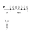Emos LED karácsonyi fényfüzér kültéri és beltéri 9,8 m meleg fehér tobozok D5ZW01