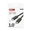 Emos töltő- és adatkábel 2.0 1m fekete USB-C / USB-C SM7028BL