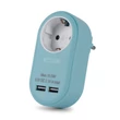Entac fali elosztó aljzat + 2 USB port kék EPAG-1EE-2USB-B