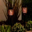 Entac napelemes kerti szolár lámpa leszúrható fekete fáklya láng effekttel 480mm 12 LED IP44 EGSL-P12LF-48