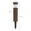 Garden of Eden kültéri LED-es leszúrható rattan hatású barna szolár lámpa hidegfehér 100mAh 7x7x28cm 11727