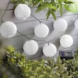 Garden of Eden LED- es szolár fehér lampion fényfüzér kültéri 10db hidegfehér 300mAh 3,7m / D7,5x6cm 11227