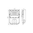 Kanlux ACETE LED reflektor mozgásérzékelős 20W CCT szürke IP44 38496