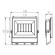 Kanlux GRUN LED reflektor fekete 30W-B 2650lm 4000K 31392