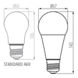 Kanlux IQ-LED izzó E27 19W 2452lm 6500K A67 33748