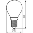 Kanlux LED filament izzó kisgömb E14 4,5W 2700K 470lm G45 XLED 29624