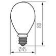 Kanlux LED filament izzó kisgömb E14 4,5W 2700K 470lm G45 XLED W 37383