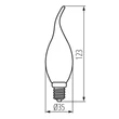 Kanlux LED izzó filament E14 gyertya láng 1,8W 250lm 2700K XLED C35F 39080
