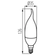 Kanlux LED izzó gyertya E14 6,5W 4000K 806lm C35 láng IDO 23438