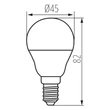 Kanlux LED izzó kisgömb E14 6,5W 3000K 806lm G45 BILO 26767