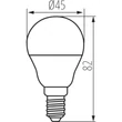 Kanlux LED izzó kisgömb E14 3,4W 6500K 470lm G45 IQ-LED 36690