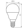 Kanlux LED izzó kisgömb E14 4,9W 3000K 470lm G45 BILO 23429
