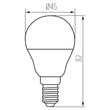 Kanlux LED izzó kisgömb E14 3,4W 2700K 470lm G45 IQ-LED 36688