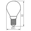 Kanlux LED filament izzó kisgömb E14 6W 4000K 806lm G45 XLED 35277