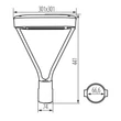 Kanlux oszlopra szerelhető LED utcai lámpa 30W-40W-50W CCT IP66 PARCOLI 36435