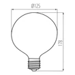 Kanlux XLED globe filament izzó E27 11W 1520lm 2700K G125 33511