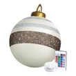 Karácsonyi felfújható RGB LED-es óriás gömb fehér/barna 60 cm 58740A