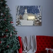Karácsonyi LED-es fali hangulatkép téli táj 48x38 cm 58473