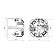 Kopos 1-es gipszkarton szerelvénydoboz 60 mm mély légtömített D68 mm KPRL 64-60/LD_NA