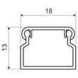 KOPOS KOLIN Műanyag kábelcsatorna 18x13mm tetővel fehér 2m öntapadós 70m/cs LV 18X13 P2