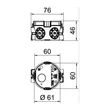 OBO sorolható műanyag szerelvénydoboz, kötődoboz 60mm UG 46 2003700