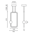 Optonica LED függeszték 15W 1200lm 3000K fekete IP20 19048