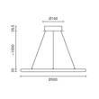 Optonica LED függeszték 30W 2080lm CCT fehér IP20 19001