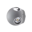 Optonica LED kültéri fali lámpa 4W 440lm 3000K szürke kerek 4LED IP54 7489
