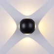 Optonica LED kültéri fali lámpa 4W 440lm 4000K fekete kerek 4LED IP54 7491