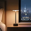 Phenom New York LED asztali lámpa fekete akkumulátoros USB-C 12502B